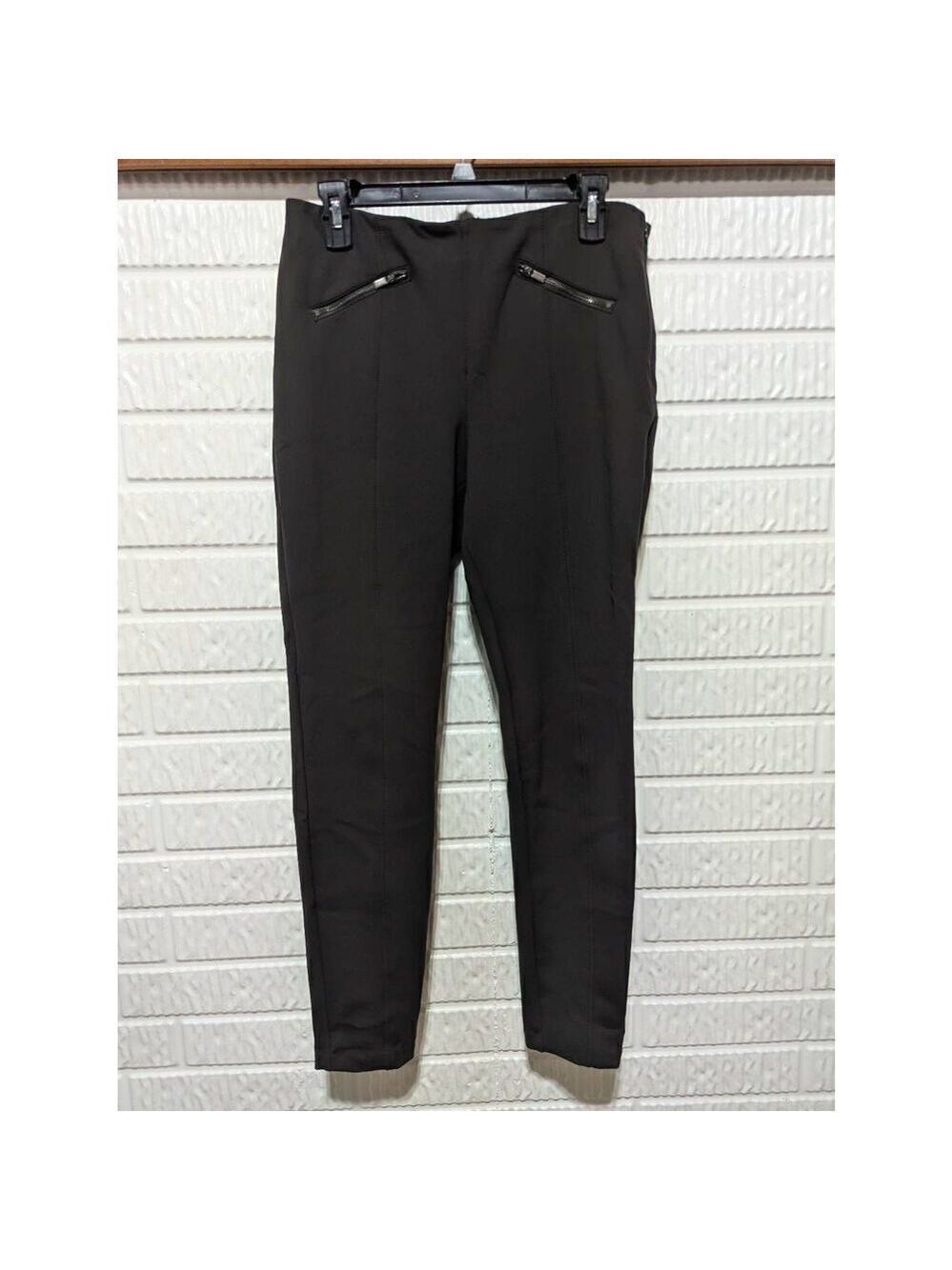 Worth New York Women's Dark Brown Knit Stretch Straight-Leg Pants Size S